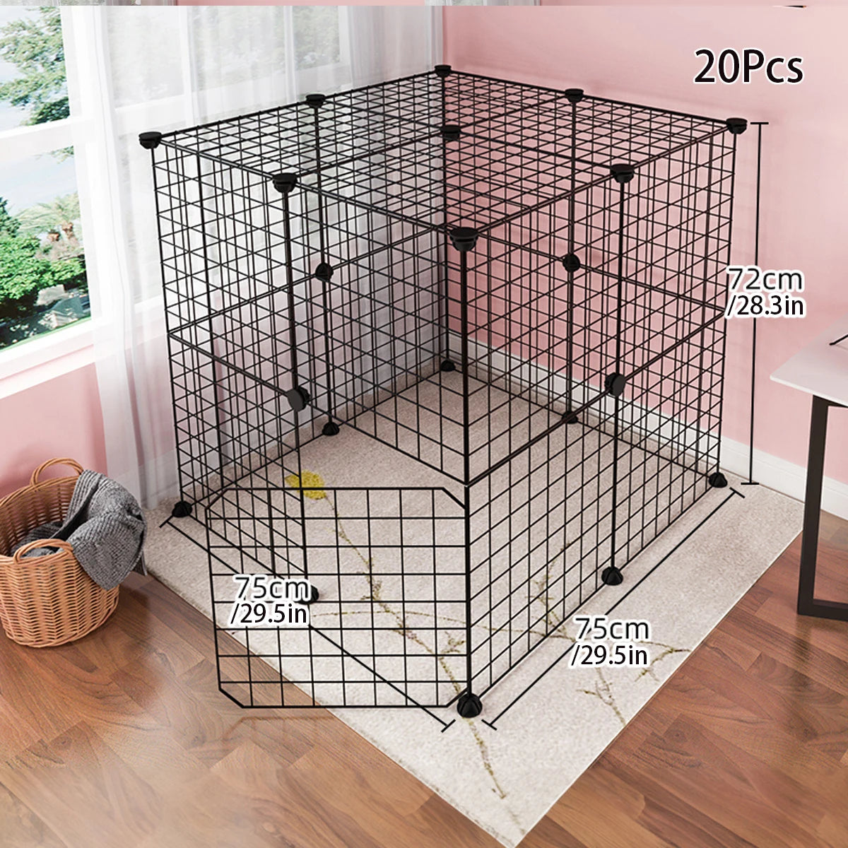 Pet Enclosure Dog Cage Indoor Encrypted Iron Mesh Fence Cat Cage Free Combination Rabbit Guinea Pig Chinchilla Enclosure
