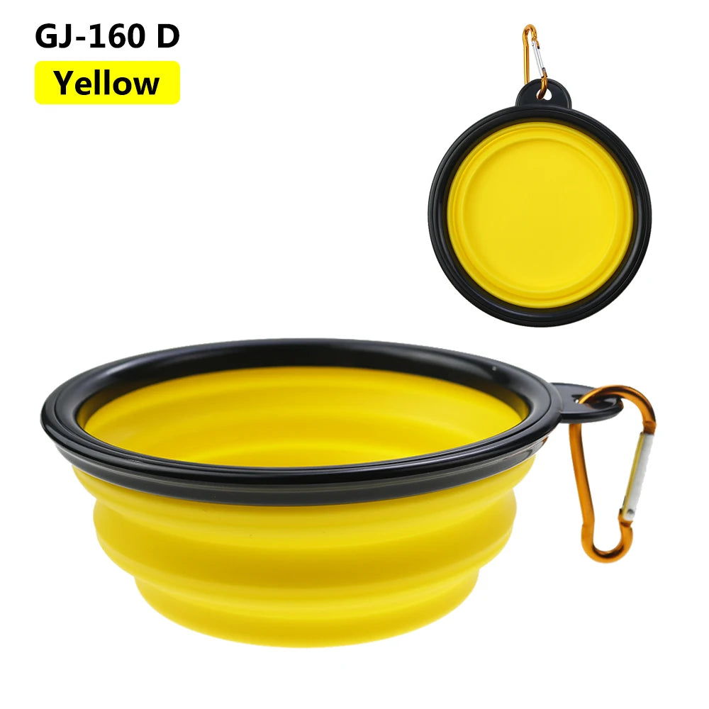 1PC 350ml Soft Silicone Pet Dog Bowl Folding Travel For Portable Collapsible Food Water Feeding Hanging Storage Odorless