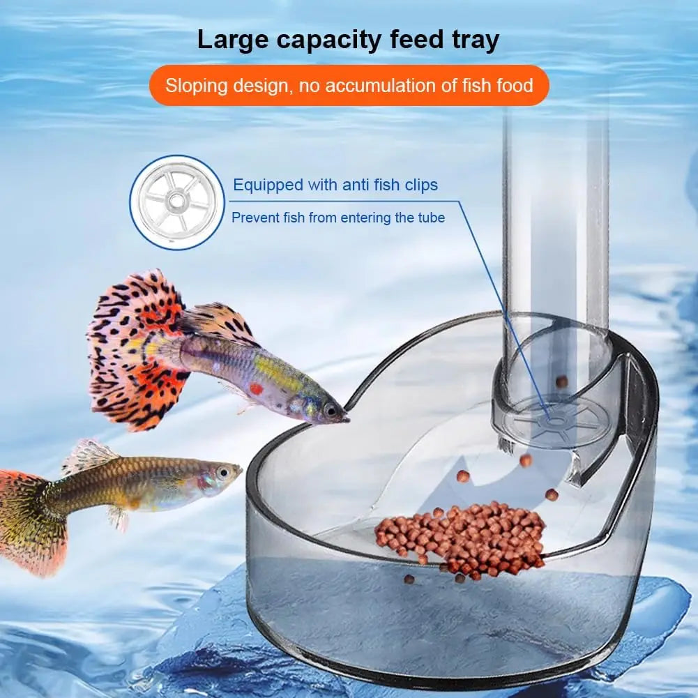 Fish Shrimp Feeding Dish Set Fish Feeder Tube Kit with Feeding Ring Suction Cups Adjustable Tubes Feeding Aquarium Supplies