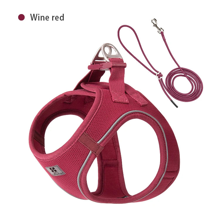 SMALL COMBINATION Small Dog Harness Leash Set Soft Reflective for Puppy Cat Harness Pet Vest Chihuaahua Sausage  Outdoor Walking