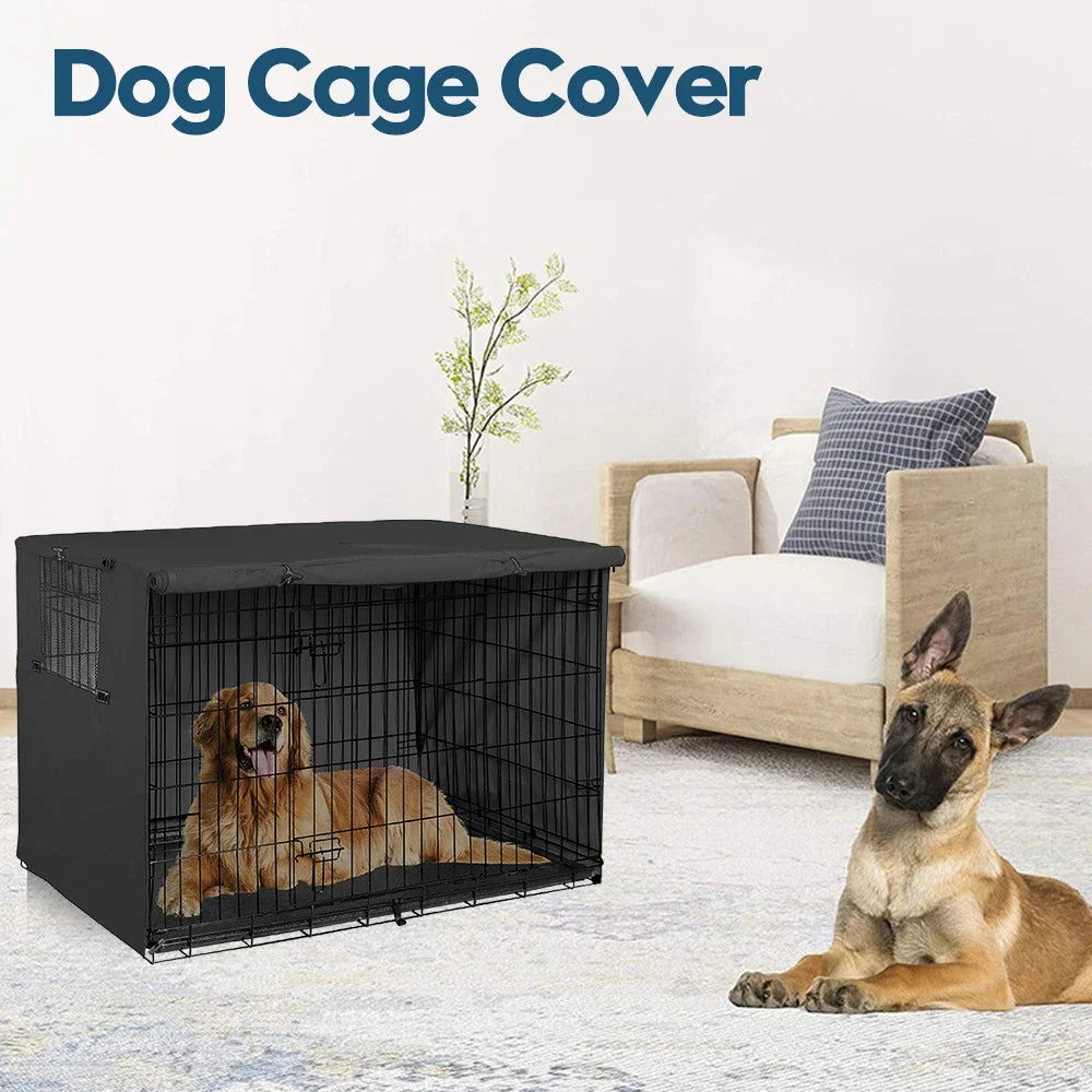 Outdoor Dog Crate Cover Rainproof Dust Windproof Pet Kennel Cover Universal Pet Breathable Kennel Cage Covering