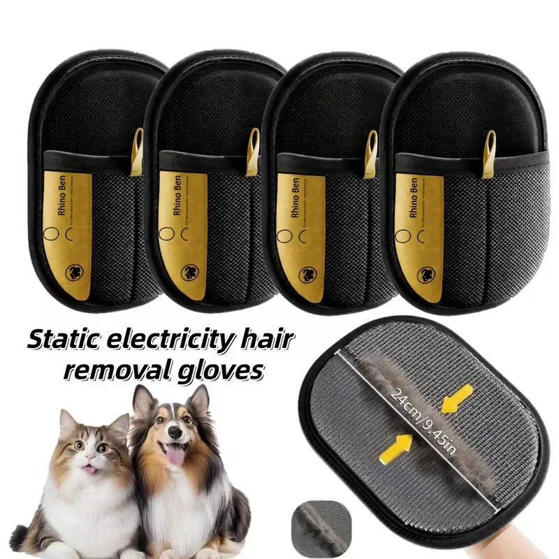 2-Piece Pet Hair Removal Gloves – Double-Sided Cat Brushes, Anti-Shedding Grooming Gloves, Hair Control Care Tools