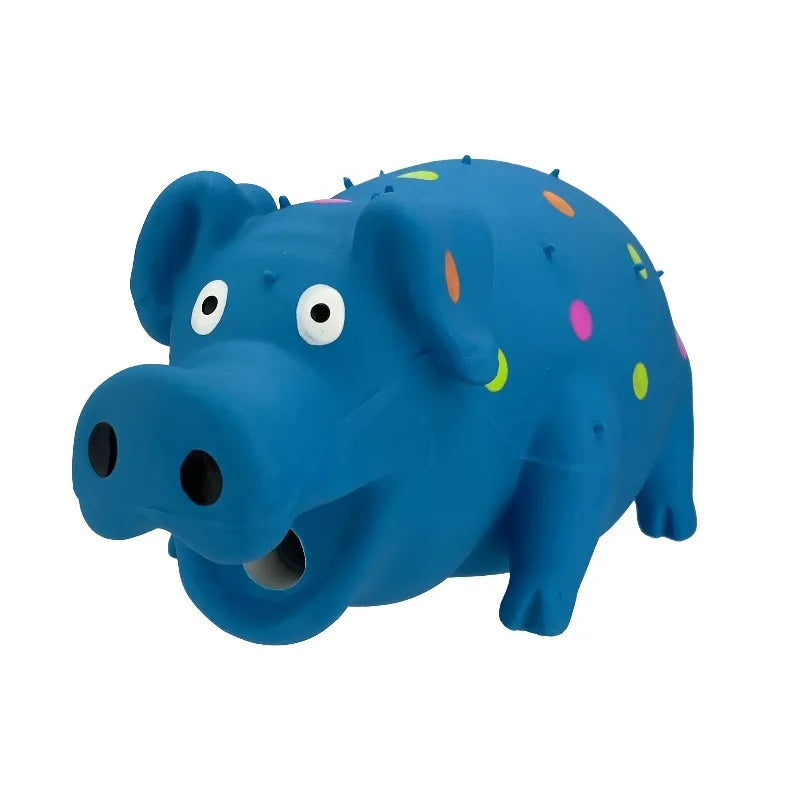 Multicolor Pig Latex Dog Toy, Chew Level 1