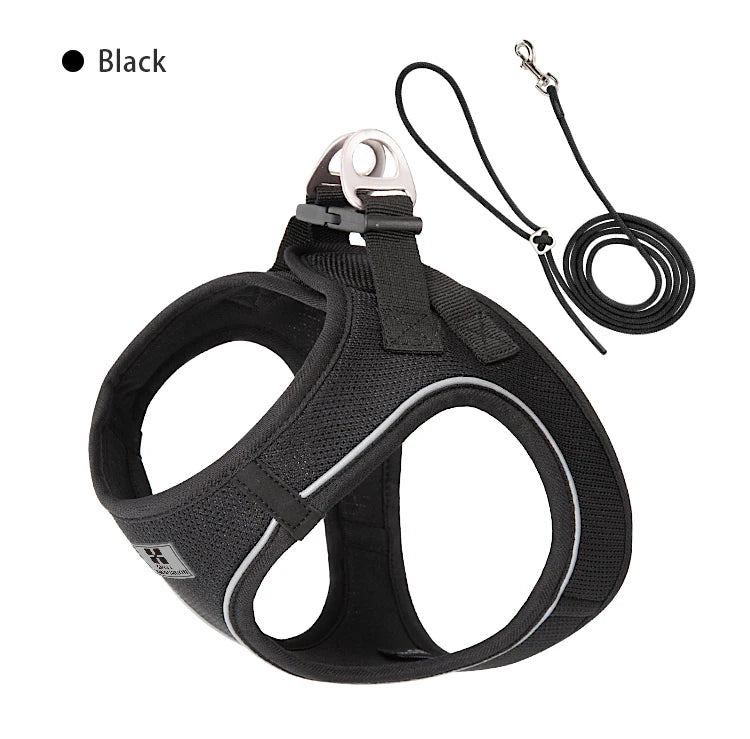SMALL COMBINATION Small Dog Harness Leash Set Soft Reflective for Puppy Cat Harness Pet Vest Chihuaahua Sausage  Outdoor Walking