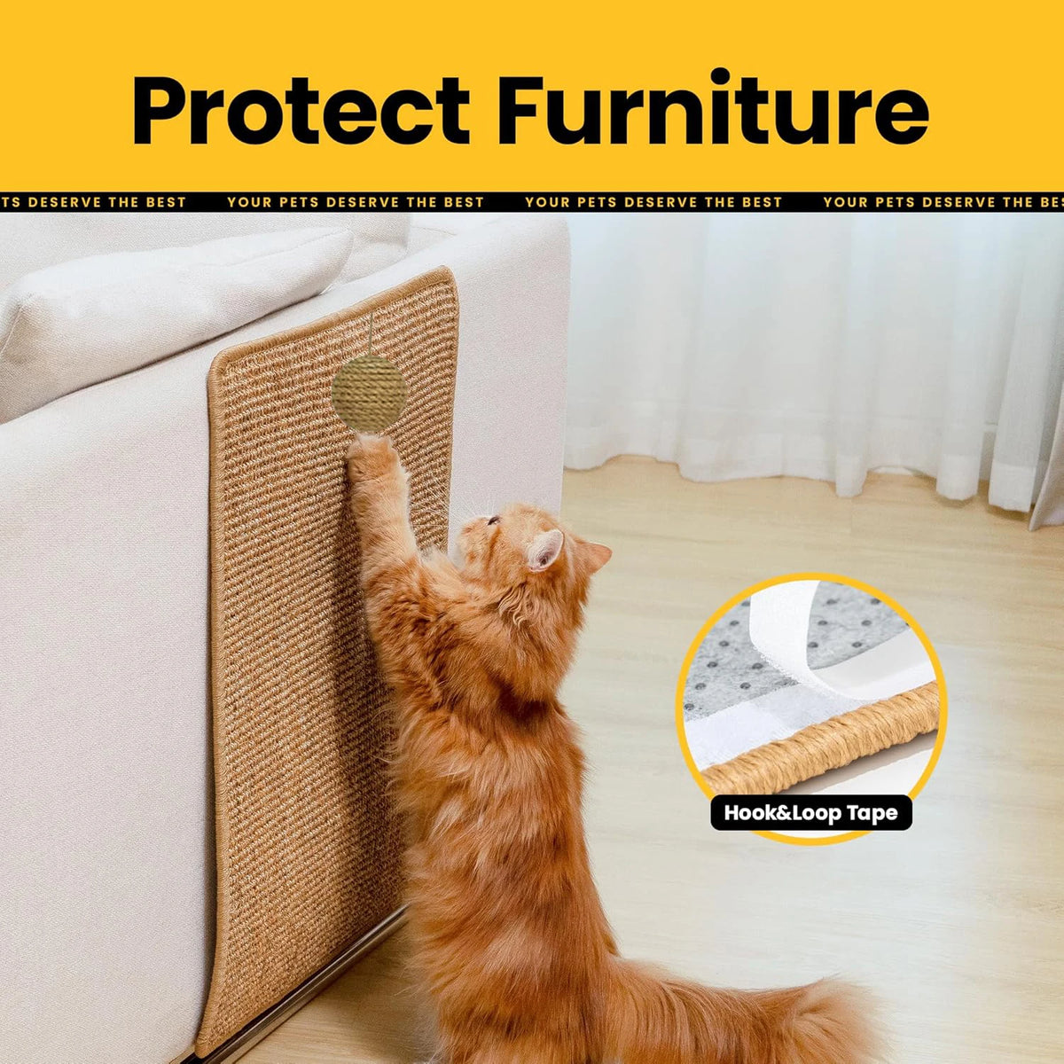 Natural Sisal Cat Scratcher Mat Cat Scratch Mats Horizontal Cat Floor Scratching Pad Rug Protect Couch Carpets Cat Paw Training