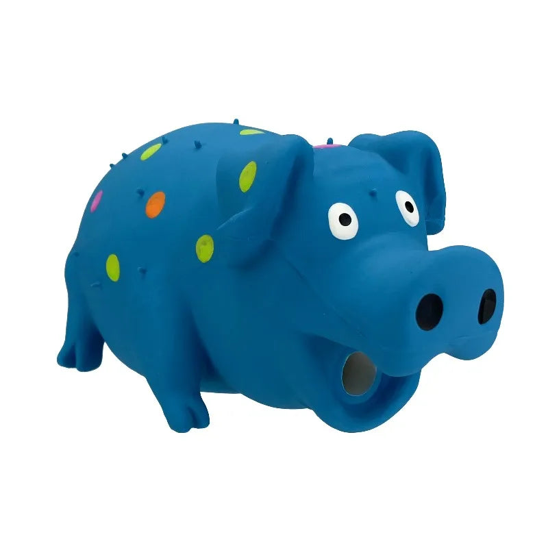 Multicolor Pig Latex Dog Toy, Chew Level 1